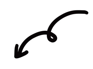 かわいい動きのある矢印／手描きイラスト素材