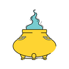 Isolated halloween witch cauldron icon Vector illustration