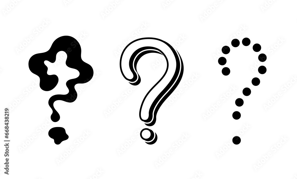 Poster question marks line set. frequently asked questions. feedback and information, knowledge. poster or 
