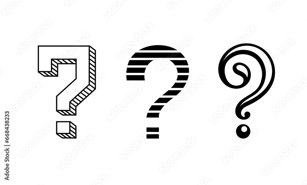 Poster question marks line set. frequently asked questions. feedback and information. guide for users and c