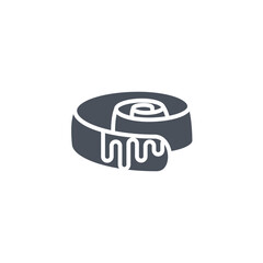 Vector sign of the cinnamon roll symbol isolated on a white background. icon color editable.