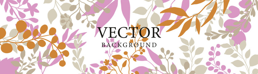 Natural rectangular template with autumn leaves and geometric shapes. Editable vector background for social media posts, sale, greeting cards, invitations, mobile apps, banners and web ads