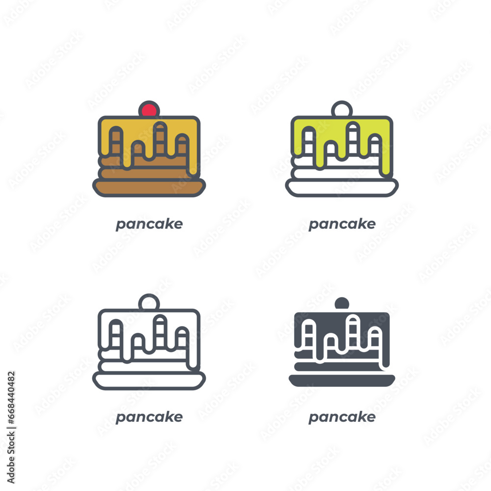 Poster vector sign of the pancake symbol isolated on a white background. icon color editable.