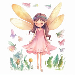 Watercolor Fairy Illustration - Perfect for Kids' Birthday Fairy Theme