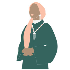 Green Dress And Pink Turban Woman | Fashion Silhouette