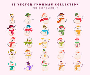 Fototapeta na wymiar vector snowman collection