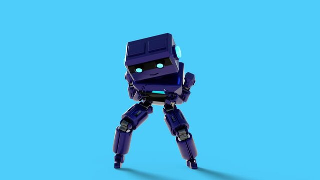 robot dancing transparent on background for push on background	