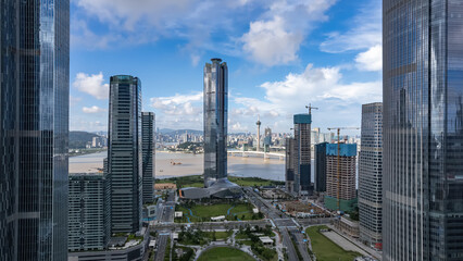 Aerial photography of modern architectural landscape skyline in Zhuhai, China