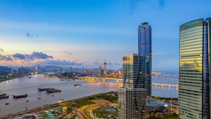 Aerial photography of modern architectural landscape skyline in Zhuhai, China