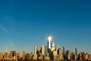 midtown manhattan metropolitan city cityscape of new york downtown with skyline in sunset