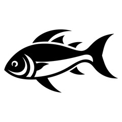 Modern Fish Icon Illustration With Glyph Style. SVG Vector