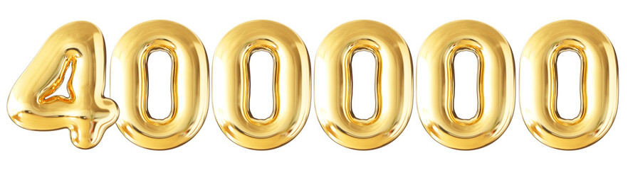  400k Follower Bubble Number Gold 3d Render