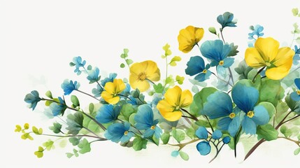 Spring flowers on white background 