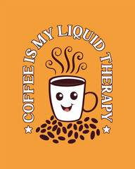 Coffee T-Shirt Design, Coffee tee vector Graphics