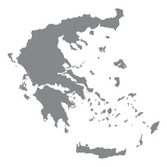 Greece map. Map of Greece in grey color