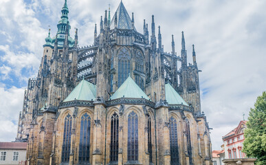 Fototapeta premium The medieval gothic St. Vitus Cathedral in Prague.