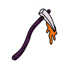 Fototapeta premium Scythe Colored Outline Style in Design Icon