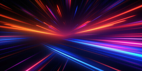 Mesmerizing glow from crisscrossing neon lights.