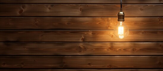 Wooden wall with lamp