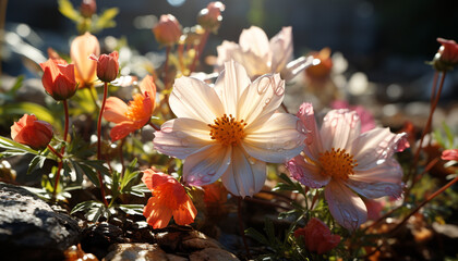 A vibrant bouquet of flowers brings natural beauty to summer generated by AI