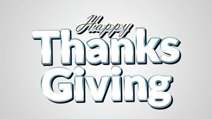 Happy thanksgiving 3d text effect eps vector file
