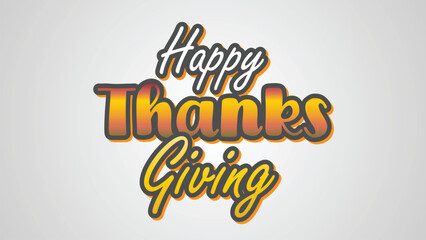 Fototapeta na wymiar Happy thanksgiving 3d text effect eps vector file