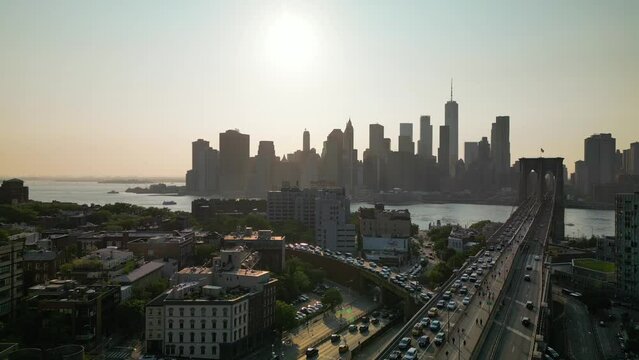 Beautiful Silohette Shot of Lower Manhattan Skyline