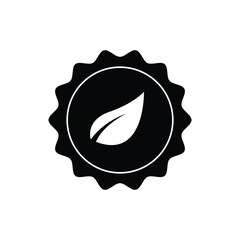 Leaf label icon design, isolated on white background. vector illustration