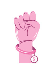 breast cancer awareness pink hand