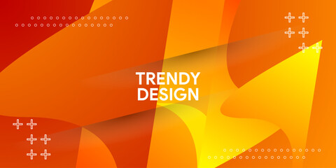 Abstract fluid trendy orange gradient background in vector design