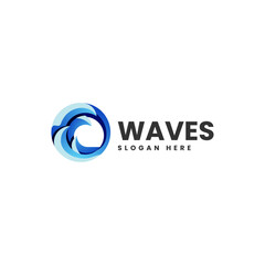 Obraz premium Vector Logo Illustration Waves Gradient Colorful Style
