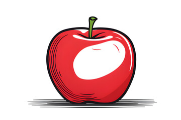 Simple Apple in flat style. Vector illustration