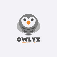 Vector Logo Illustration Owl Flat Modern Style.