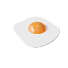 fried egg isolated on white background