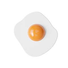 fried egg on a white background