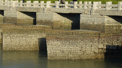 The old long stone bridge built for going out to do business about 300 years ago 