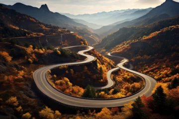 Foto op Canvas view of the road to mountains © Nature creative