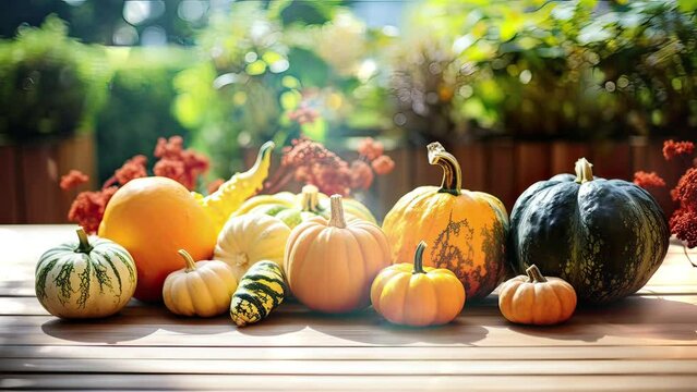 pumpkins and gourds thanksgiving video background