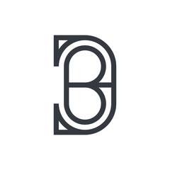 Monogram initial b letter mark logo design. Monogram design vector b logo. Monogram initial letter mark b logo. Design simple b monogram