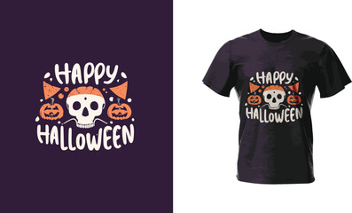 Halloween Vector T-shirt: Spooky 'Happy Halloween' Typography Design