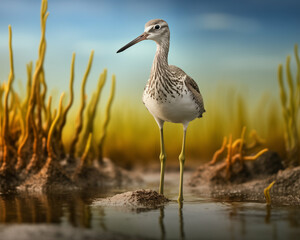 Obraz premium Beautiful Greater Yellowlegs. bird in wild nature