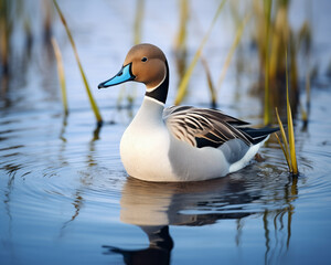 Beautiful Northern Pintail. bird in wild nature