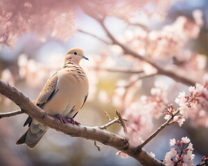 Fototapeta premium Beautiful Mourning Dove. bird in wild nature