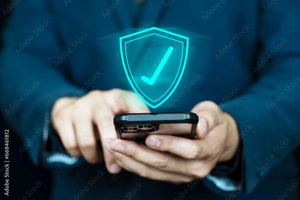 Poster cyber ​​security and electronic data protection from cyber attack, online and internet network secur