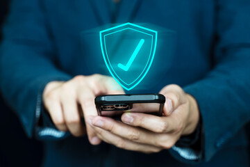 Cyber ​​security and electronic data protection from cyber attack, online and internet network security.