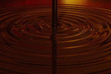 Fototapeta na wymiar 背景用のチョコレート色の波紋の3Dイラスト