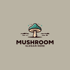 mushroom logo design template	
