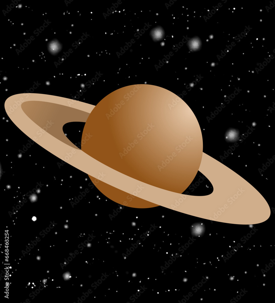 Fototapete Saturn, 3D image in science style Suitable for general work Can be customized and edited as desired.