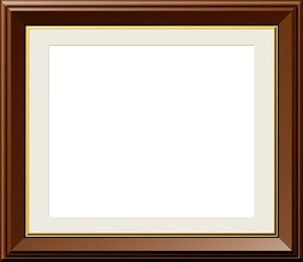 シンプルな額縁　ブラウン