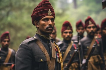 indian army, military men soldiers in line, indian army day - obrazy, fototapety, plakaty
